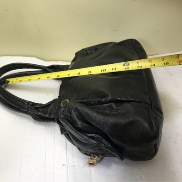 Marc By Marc Jacobs Black Pebble Leather Satchel Bag Shoulder Zipper Logo Hobo - Picture 15 of 16